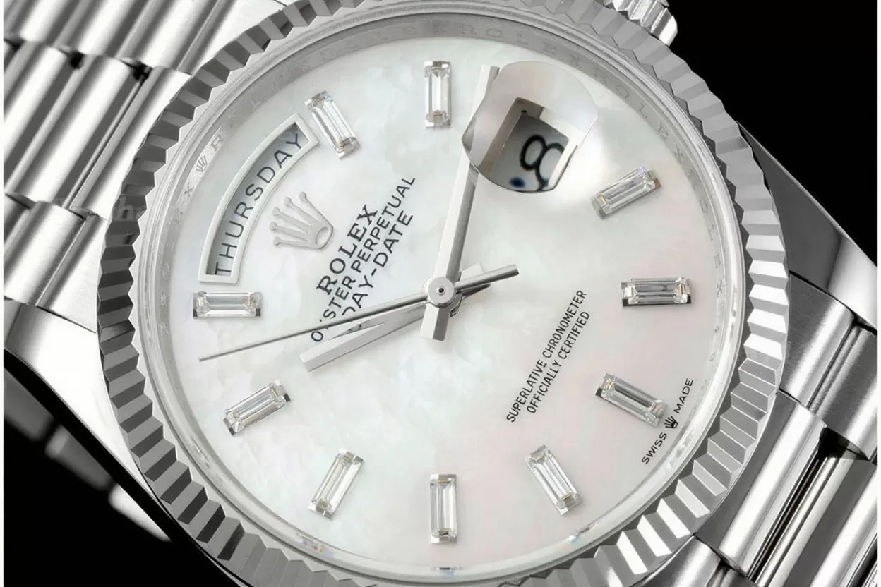 DayDate 128239 36mm SS / SS Mop / Dia QF V2 A2836(Gain Weight) - Image 3