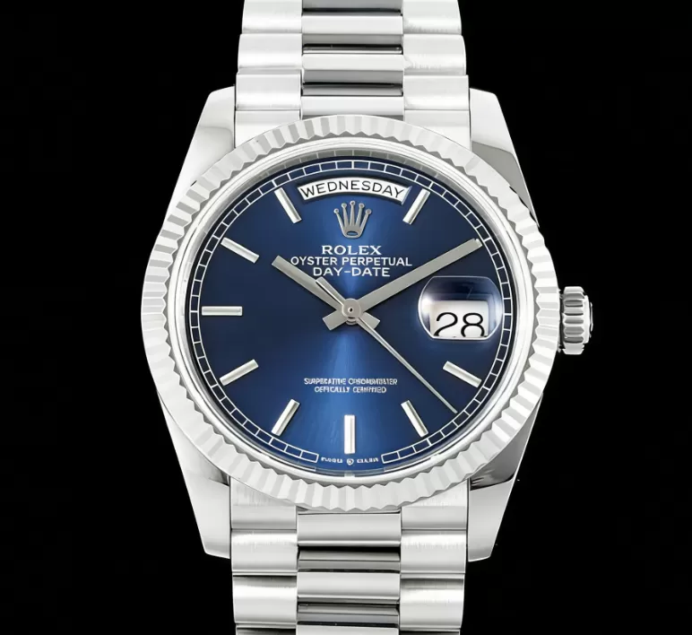 DayDate 128239 36mm SS / SS Blue / Stk QF V2 A2836(Gain Weight) - Image 2