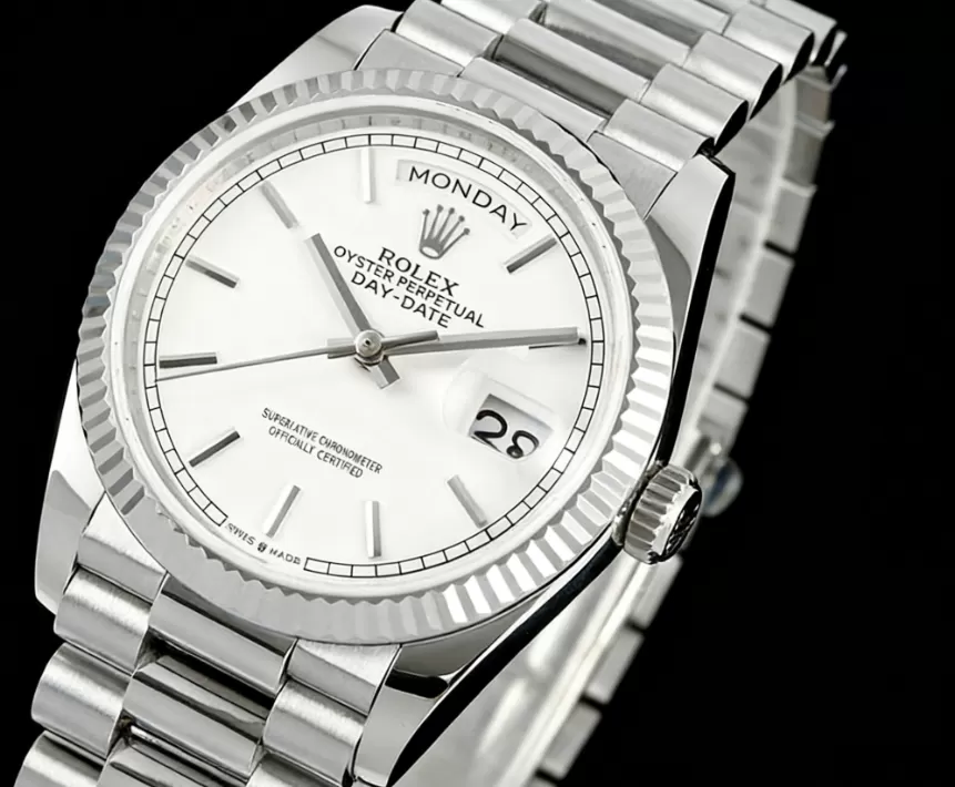 DayDate 128236 36mm SS / SS White / Stk QF V2 A2836(Gain Weight)