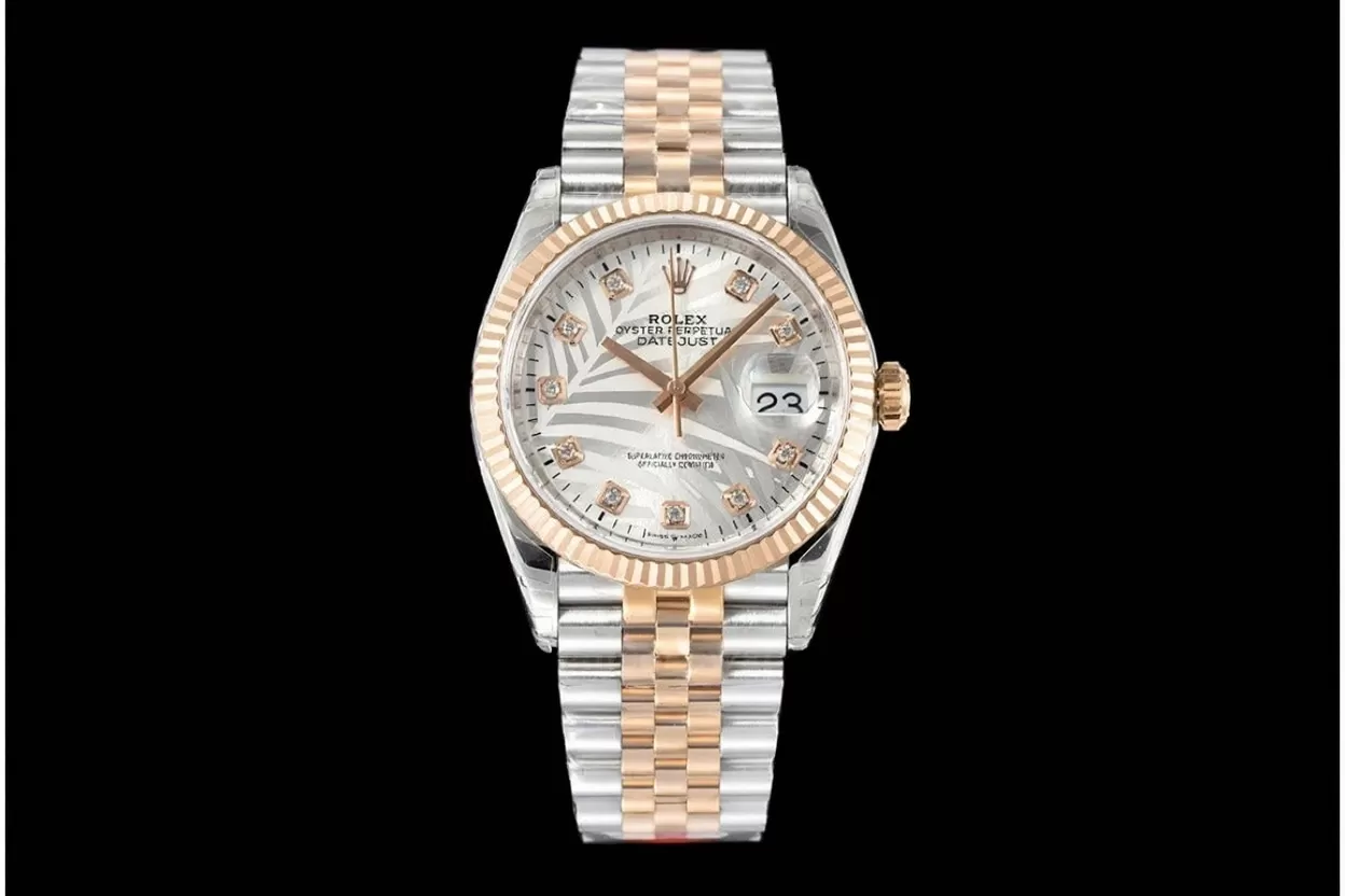 Datejust 126231 36mm Jub RG / SS Silver Palm Motif / Dia VSF DD3235 - Image 3