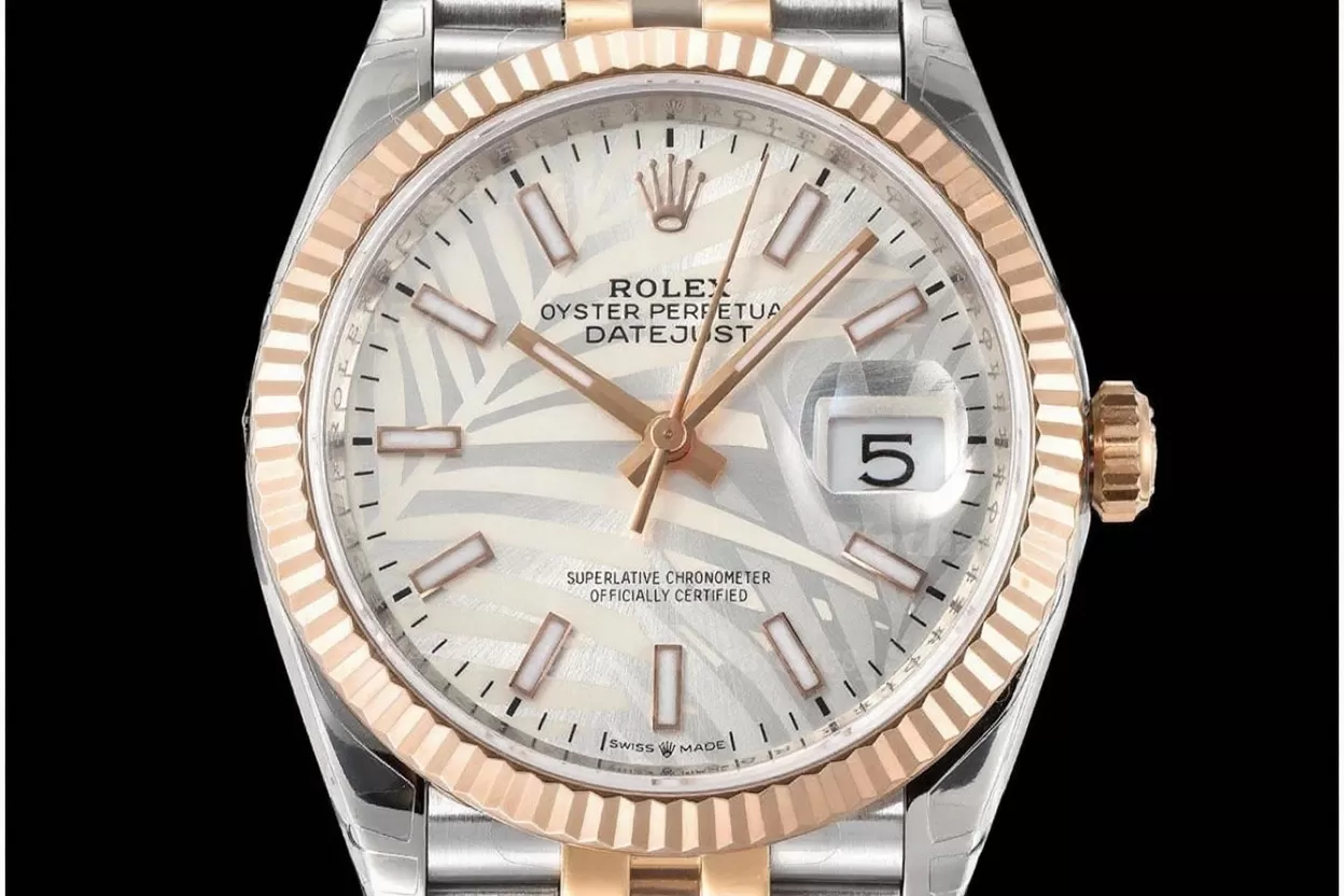 Datejust 126231 36mm Jub RG / SS Silver Palm Motif / Stk VSF DD3235 - Image 2
