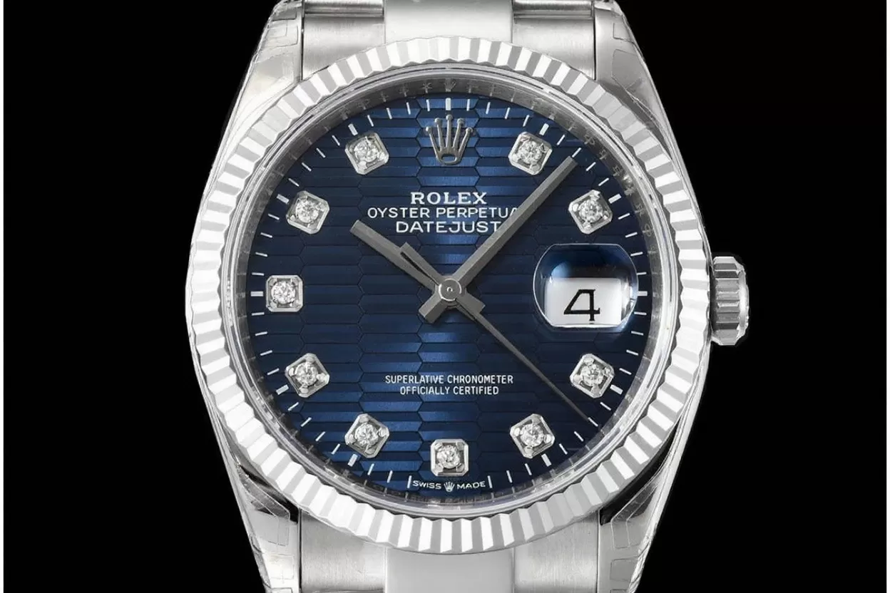 Datejust 126234 36mm Oys SS / SS Blue Textured / Dia VSF DD3235 - Image 2