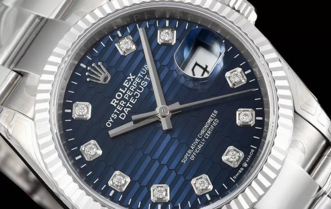 Datejust 126234 36mm Oys SS / SS Blue Textured / Dia VSF DD3235 - Image 3