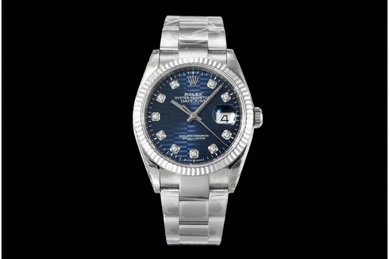 Datejust 126234 36mm Oys SS / SS Blue Textured / Dia VSF DD3235 - Image 4