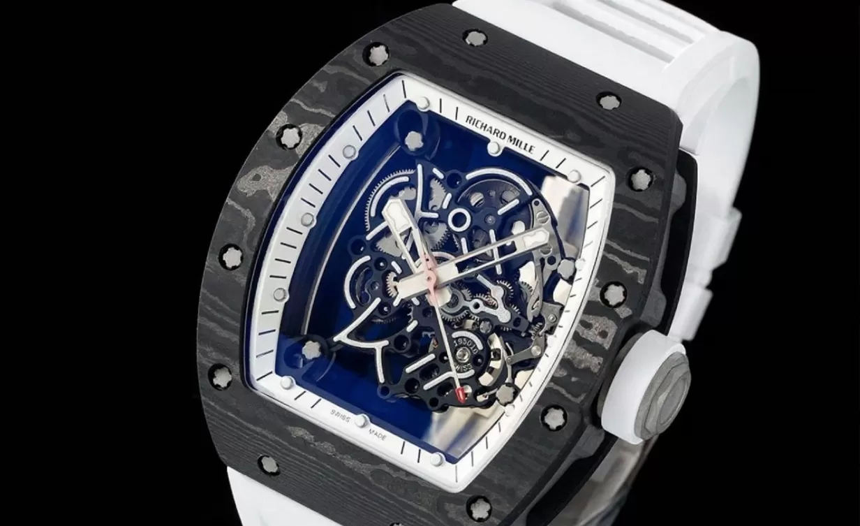 RM055 NTPT / RU White Rehaut on White Rubber Strap ZF RMUL2 Super Clone