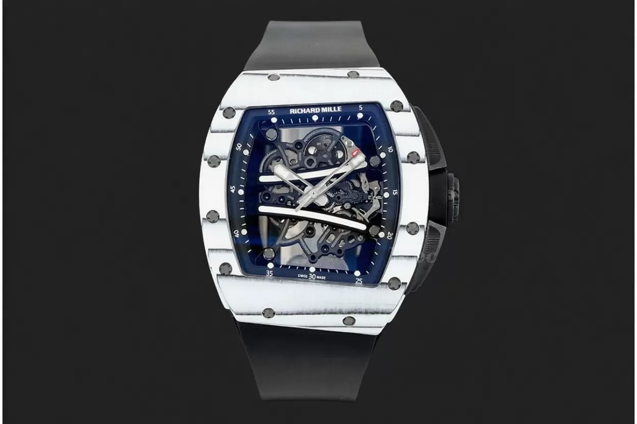 RM61 ?C 01 Yohan Blake White NTPT on Black Rubber Strap ZF RMUL2 - Image 4