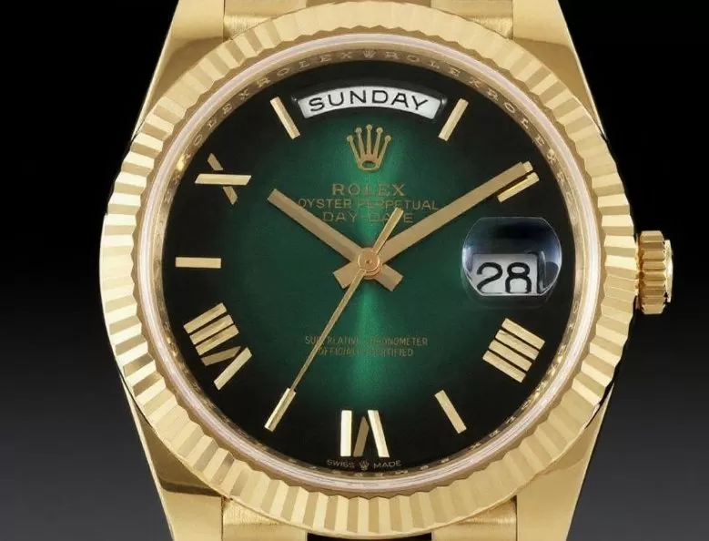 DayDate 228238 40mm YG / YG Ombre Green / Rmn RCF VR3255 (Gain Weight) - Image 2