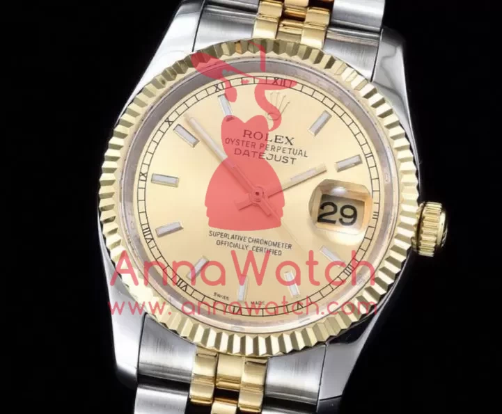Rolex ?C DateJust Gold Stick YG / TT Jub BP Asia 2836 - Image 3