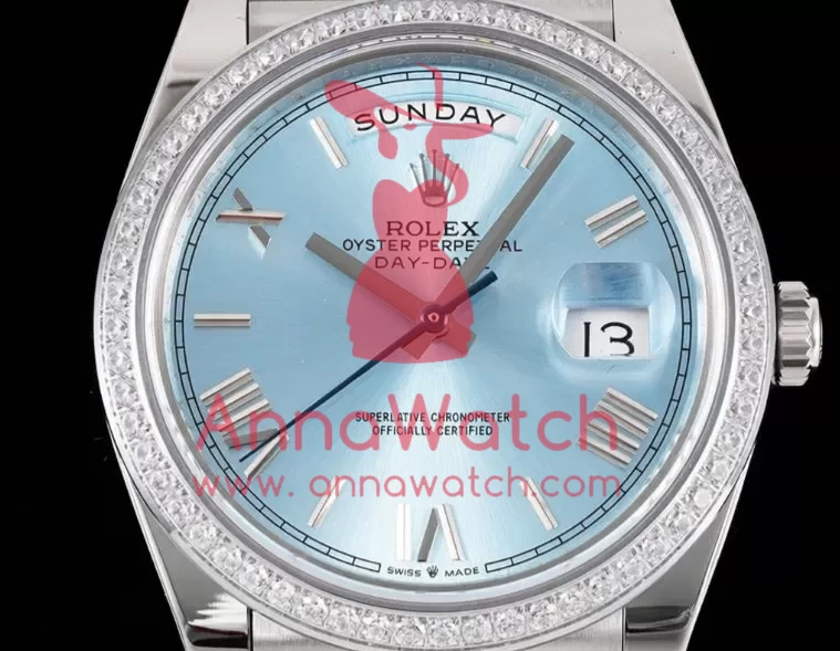 DayDate 228349 40mm Pres SS / SS Ice Blue / Rmn GSF A3255 (Tungsten Heavy Version) - Image 4