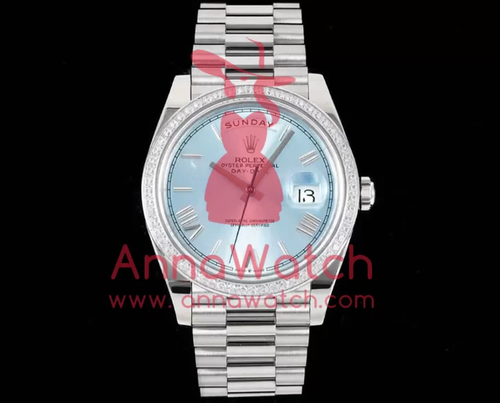 DayDate 228349 40mm Pres SS / SS Ice Blue / Rmn GSF A3255 (Tungsten Heavy Version) - Image 8
