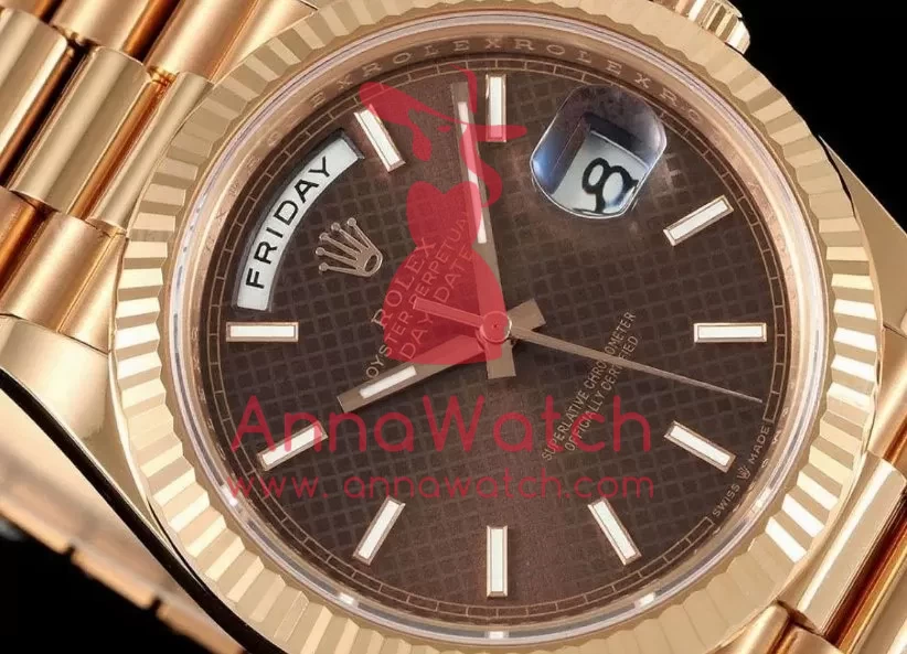 DayDate 228235 40mm RG / RG Brown Textured / Stk THBF V3 SH3255(Tungsten Heavy Version) - Image 3