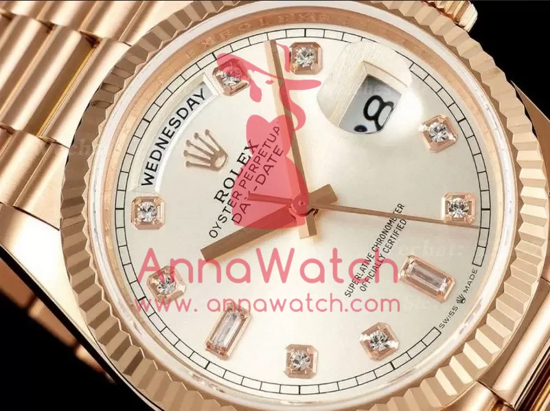DayDate 128235 36mm RG / RG Silver / Diam QF V3 VR3255(Gain Weight) - Image 3