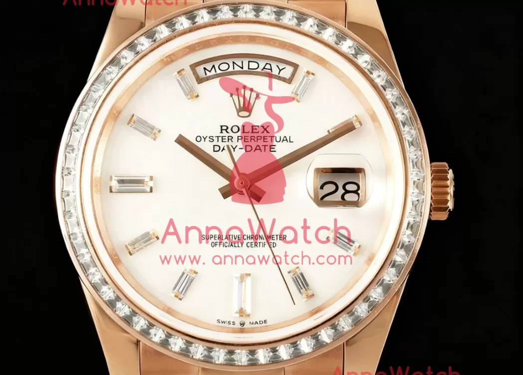 DayDate 228345 40mm Dia RG / RG White / Dia QF V5 A2836(Gain Weight) - Image 2