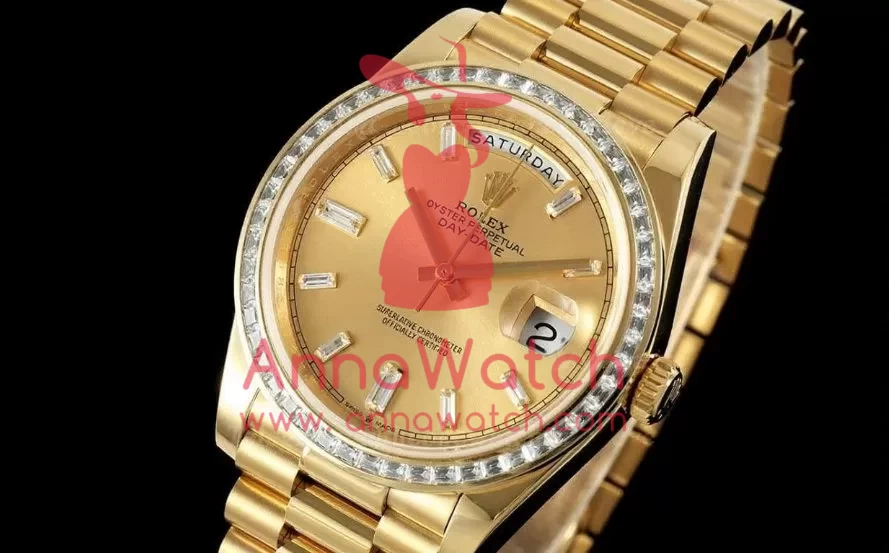 DayDate 228348 40mm Dia YG / YG Gold / Dia QF V5 A2836(Gain Weight)