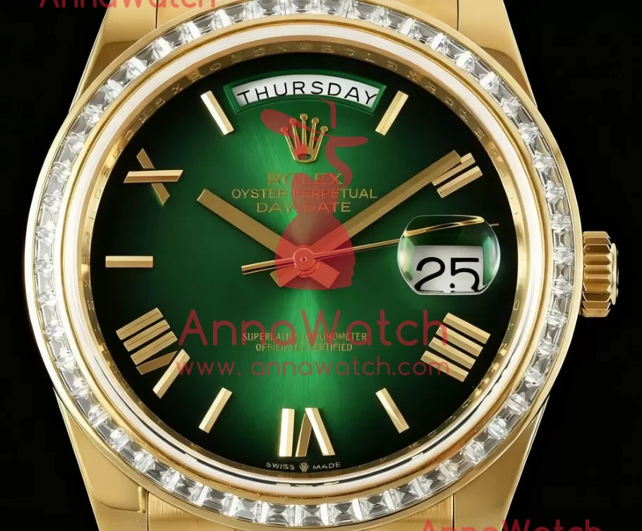 DayDate 228348 40mm Dia YG / YG Gradient Green / Rmn QF V5 A2836(Gain Weight) - Image 2