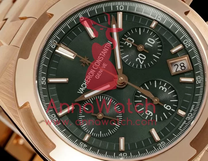 Overseas 5520V 41mm RG / RG Green Dial 8F A7750 Mod - Image 7