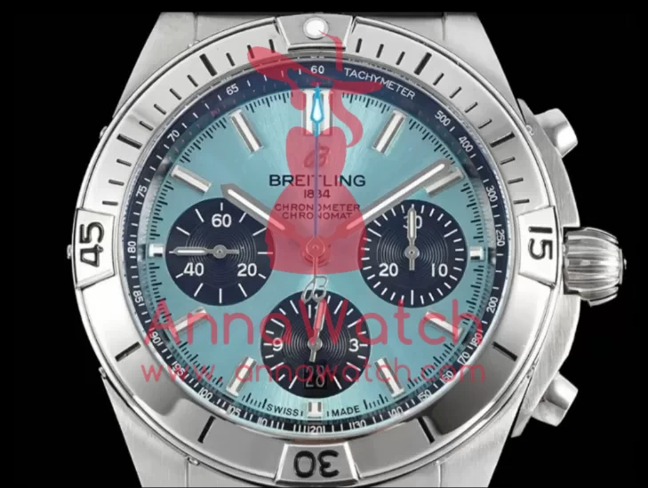 Chronomat B01 42MM SS / RU Ice Blue / Blk TF A7750 - Image 3