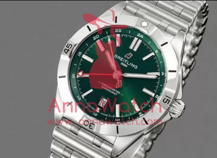 Chronomat GMT 40mm SS / SS Dark Green Dial BLSF A2836 - Image 2