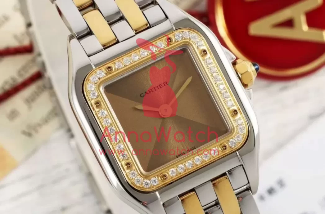Panthere Secrete De Ladies 22mm Dia YG / SS Gold Brown Dial AF Quartz - Image 5
