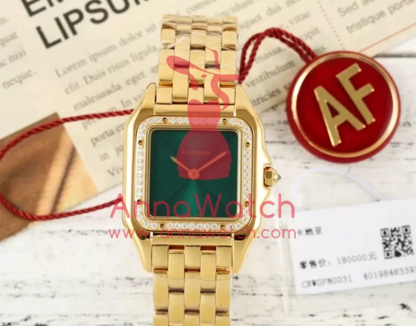 Panthere Secrete De Ladies 22mm Dia YG / YG Green Dial AF Quartz - Image 4