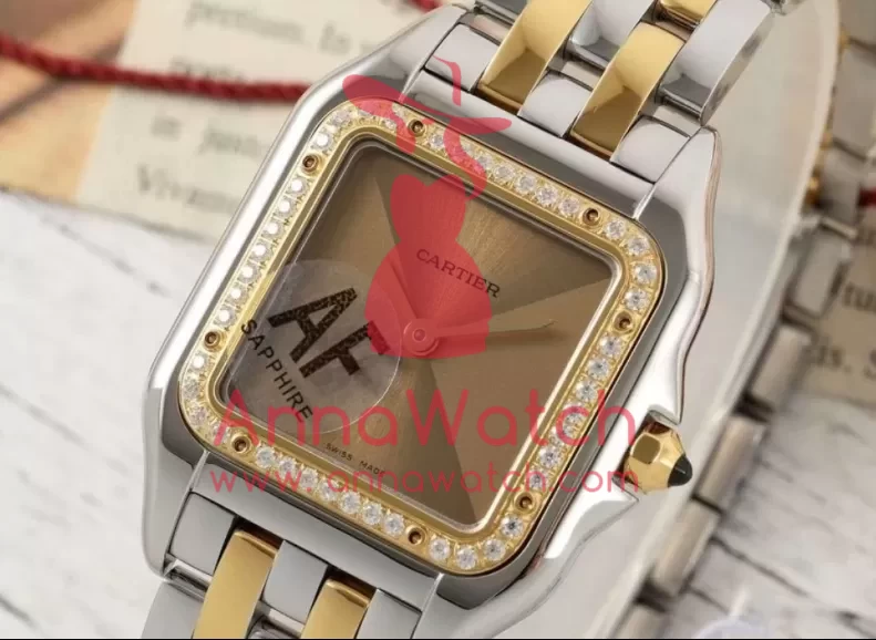 Panthere Secrete De Ladies 27mm Dia YG / SS Gold Brown Dial AF Quartz